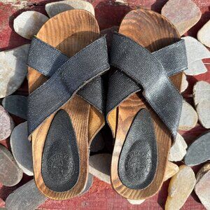 Fiorentine + Baker Wooden Sole Pebbled Leather Sandals
